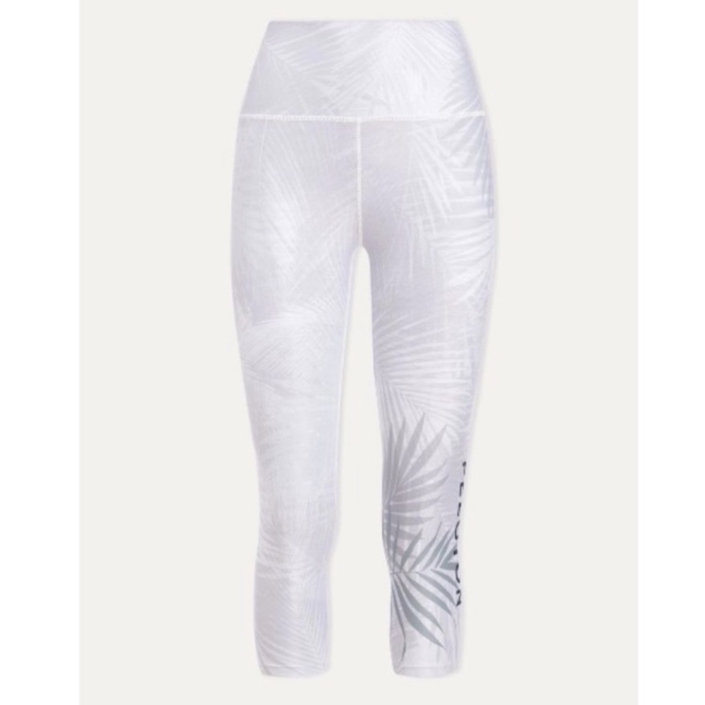 Peloton Light Gray Palm Crop Leggings Size Small